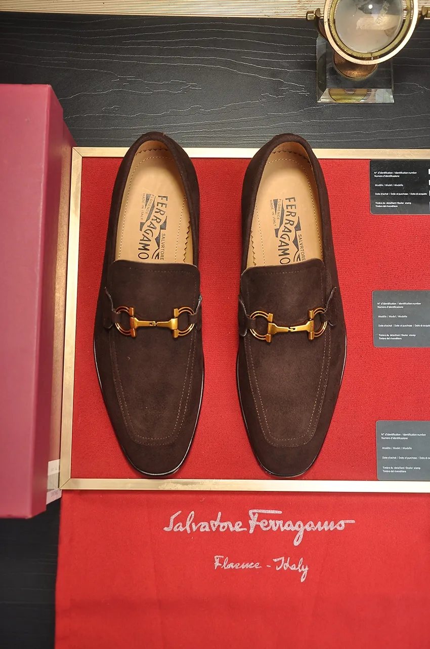 Men's shoes 💰500💶[Ferragamo/Ferragamo] The latest model in the counter. Original imported high-quality cowhide with open edges + imported 🐂 water-dyed cowhide lining + original luxury metal buckle + original combined outsole. Comparison without pressure 38--45 (45 is custom-made and cannot be returned or exchanged)